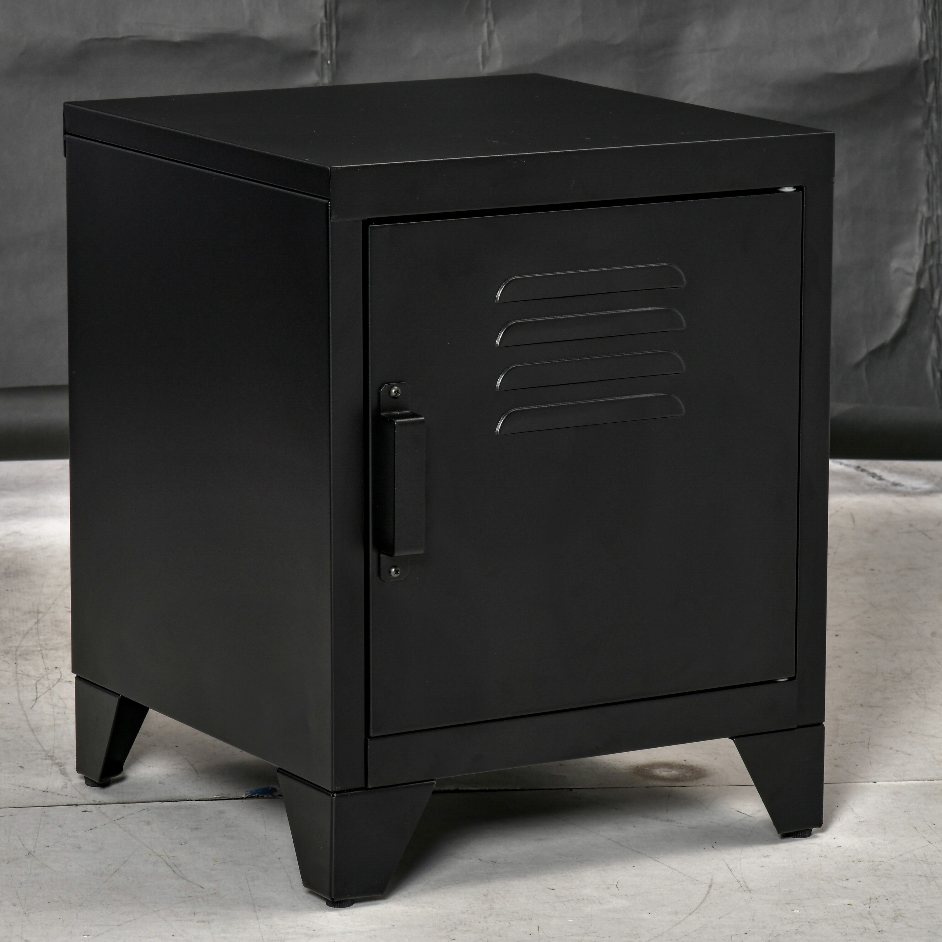 HOMCOM Nachttisch mit industriellen Design schwarz 40B x 40T x 50H cm