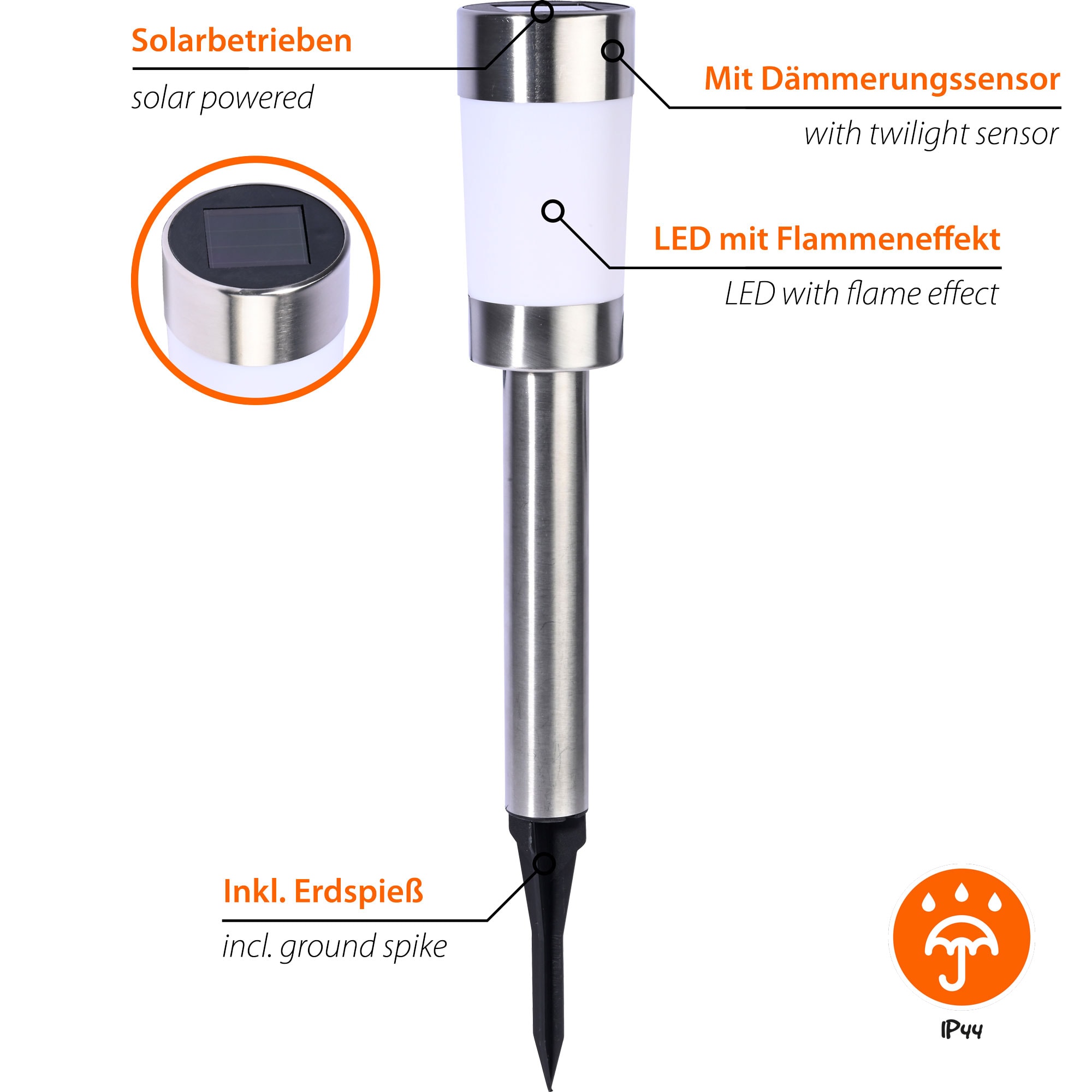 dobar Solar Gartenstecker Gehweg im Set