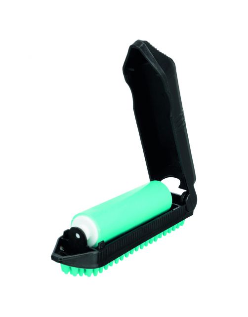 Trixie Pluizenrol Met Borstel - Anti-haar borstel - 23 cm Zwart Turquoise