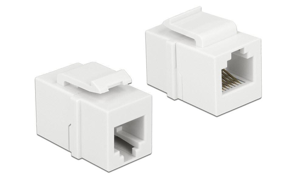 Keystone-Modul RJ-12 WeissModul zum Verlängern von RJ12 (6P/6C) Telefonkabel, ungeschirmt, weiss