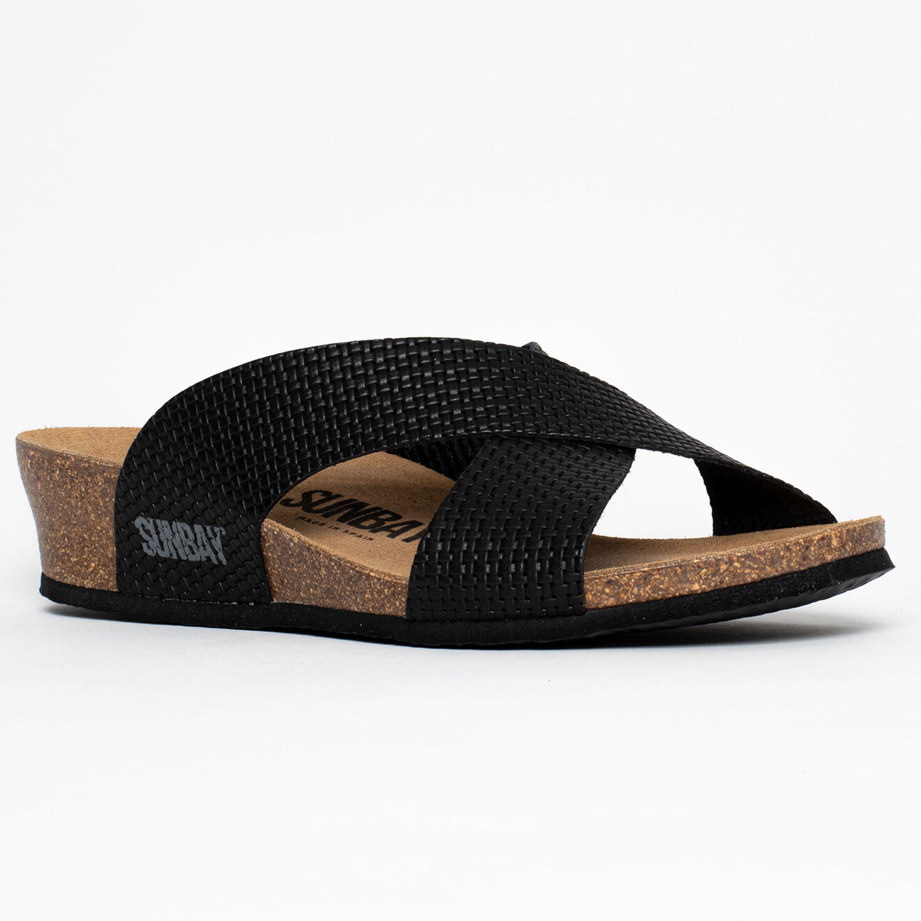 Sunbay Mules compensées Brisbane noires - Talon 4 cm