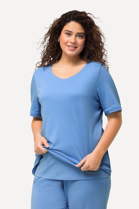 Shirt, doppellagige Vorderseite, Slim, Rundhals, Halbarm