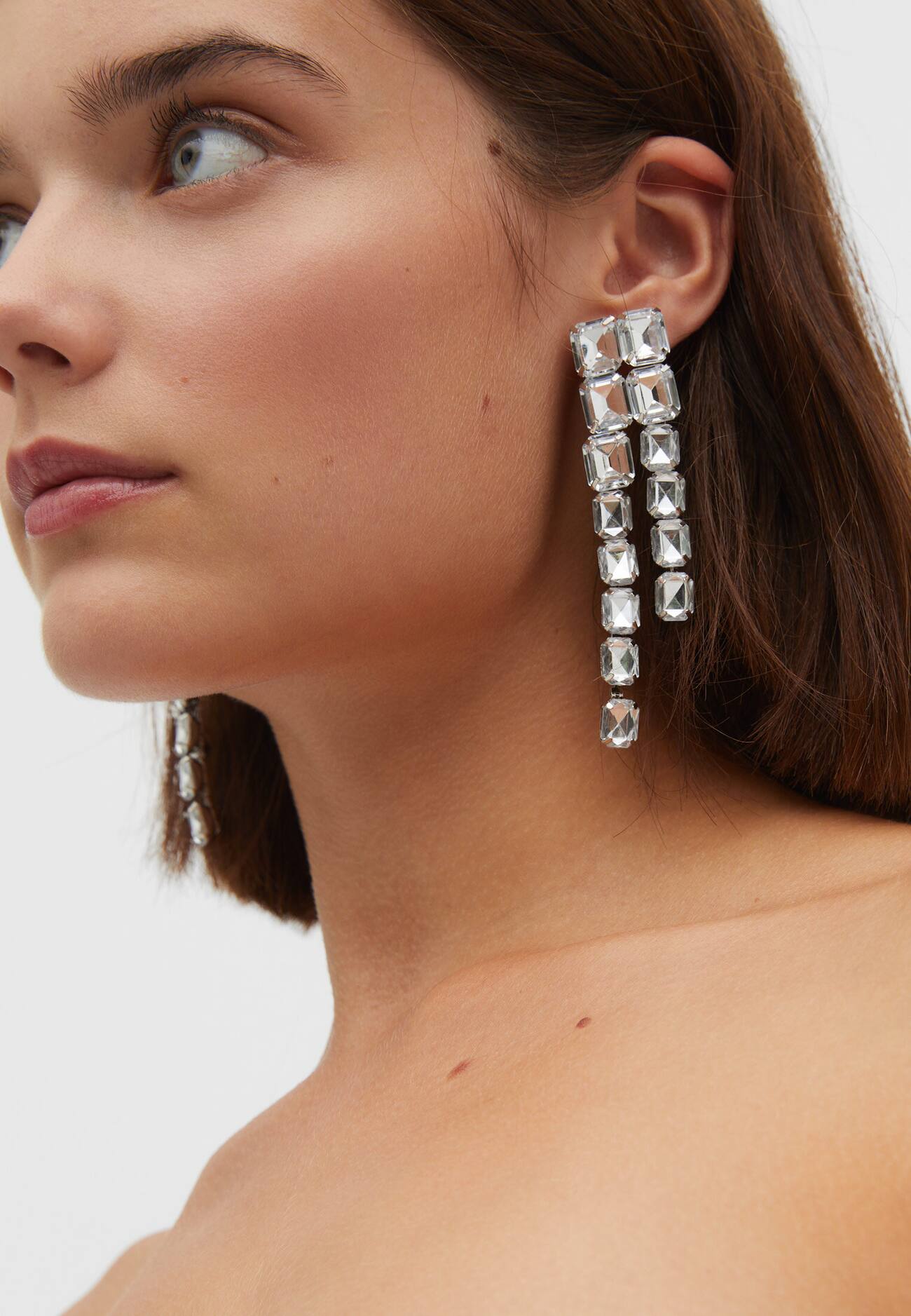 Brincos de strass ombré