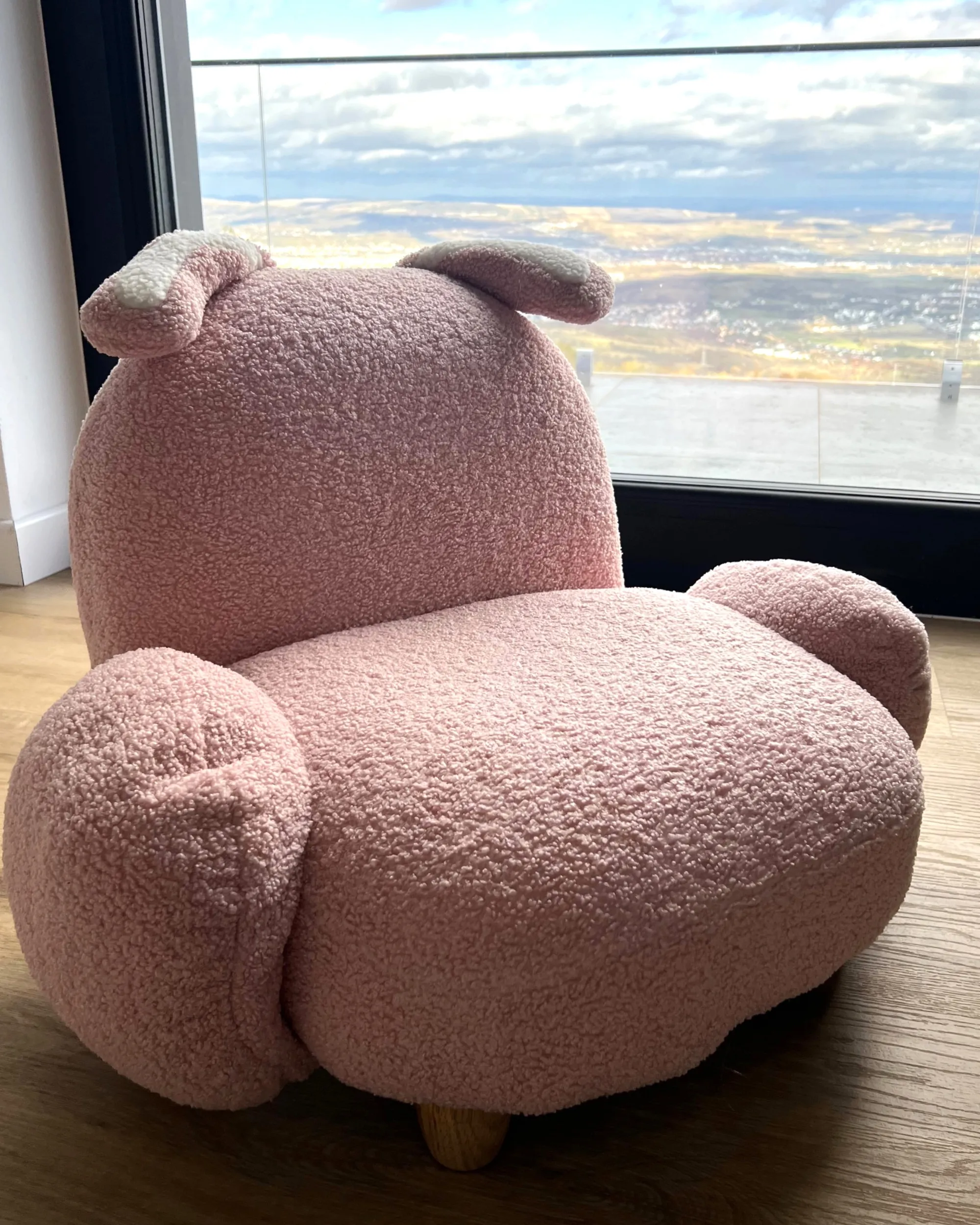 Kinderfauteuil Konijn KANNA Bouclé Pastelroze