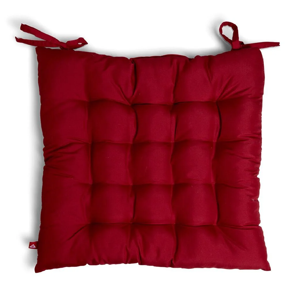 Galette de chaise carrée rouge uni 40x40cm