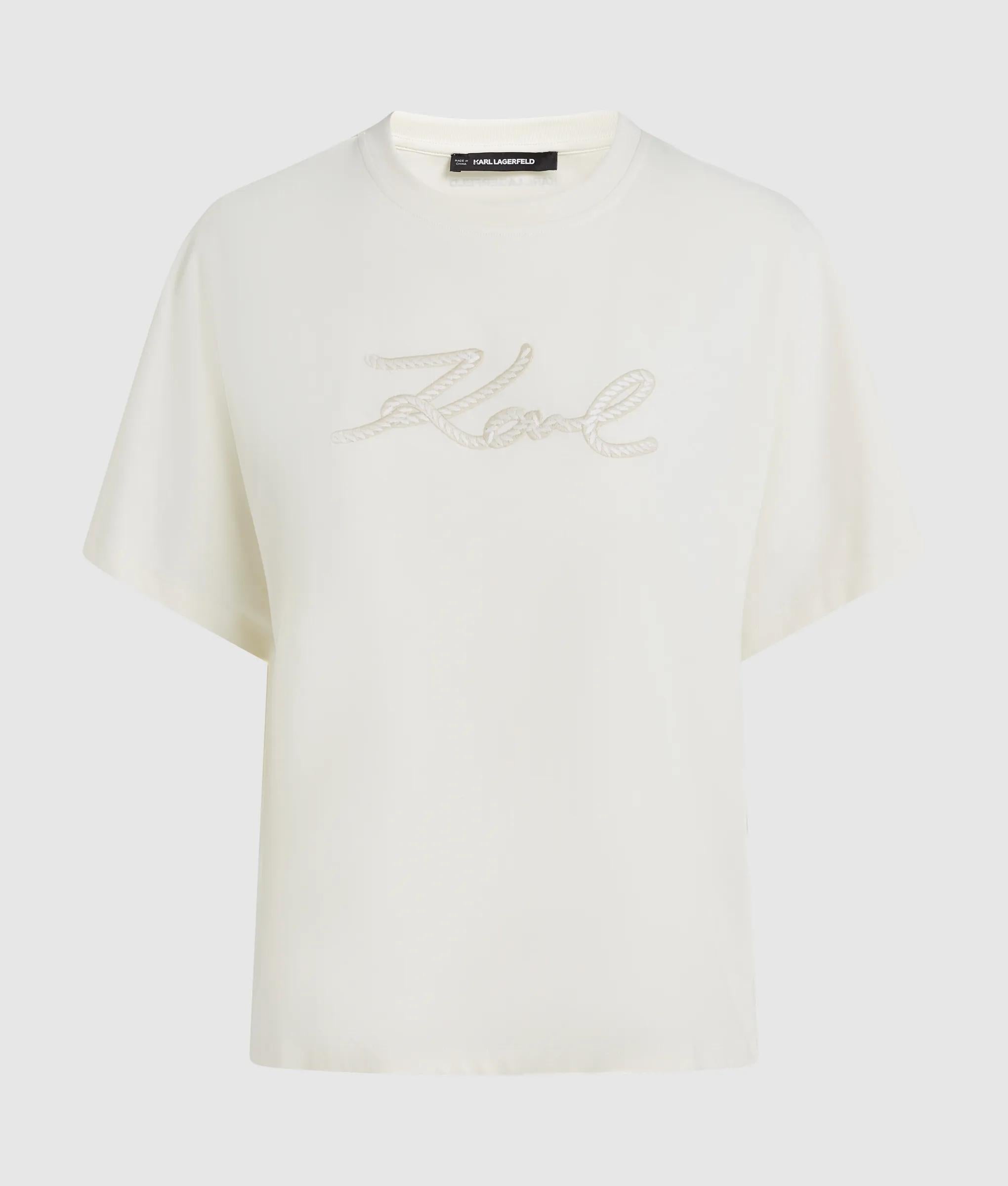 Handtekening koord-detail t-shirt