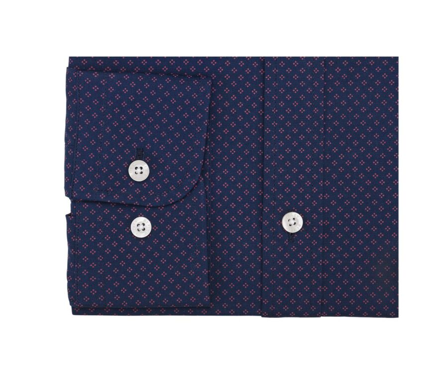 Chemise marine imprimée à motif rouge - PHILBERT