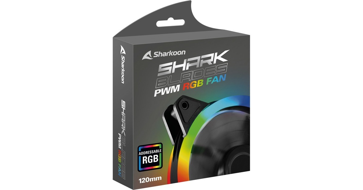 SharkoonSHARK Blades PWM RGB case fan  (Zwart, 120 x 120 x 25 mm)