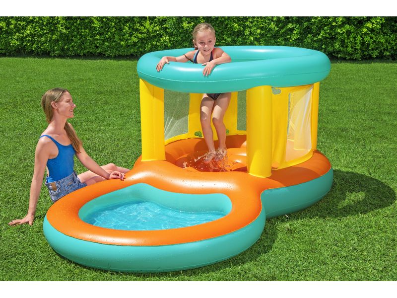 Bestway Planschbecken Jumptopia Bouncer & Play 239 x 142 x Aufblasbare Hüpfburg und Planschbecken