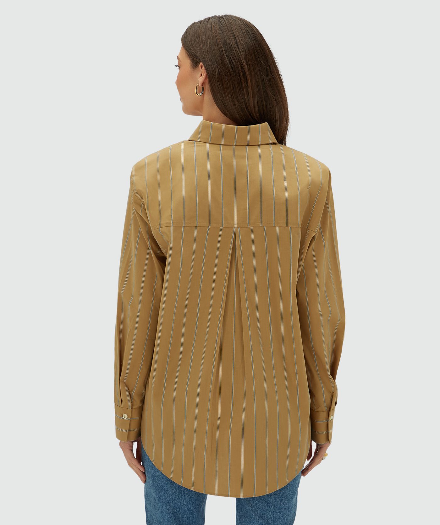 JV-KOLLY oversized blouse met strepen - camel stripe