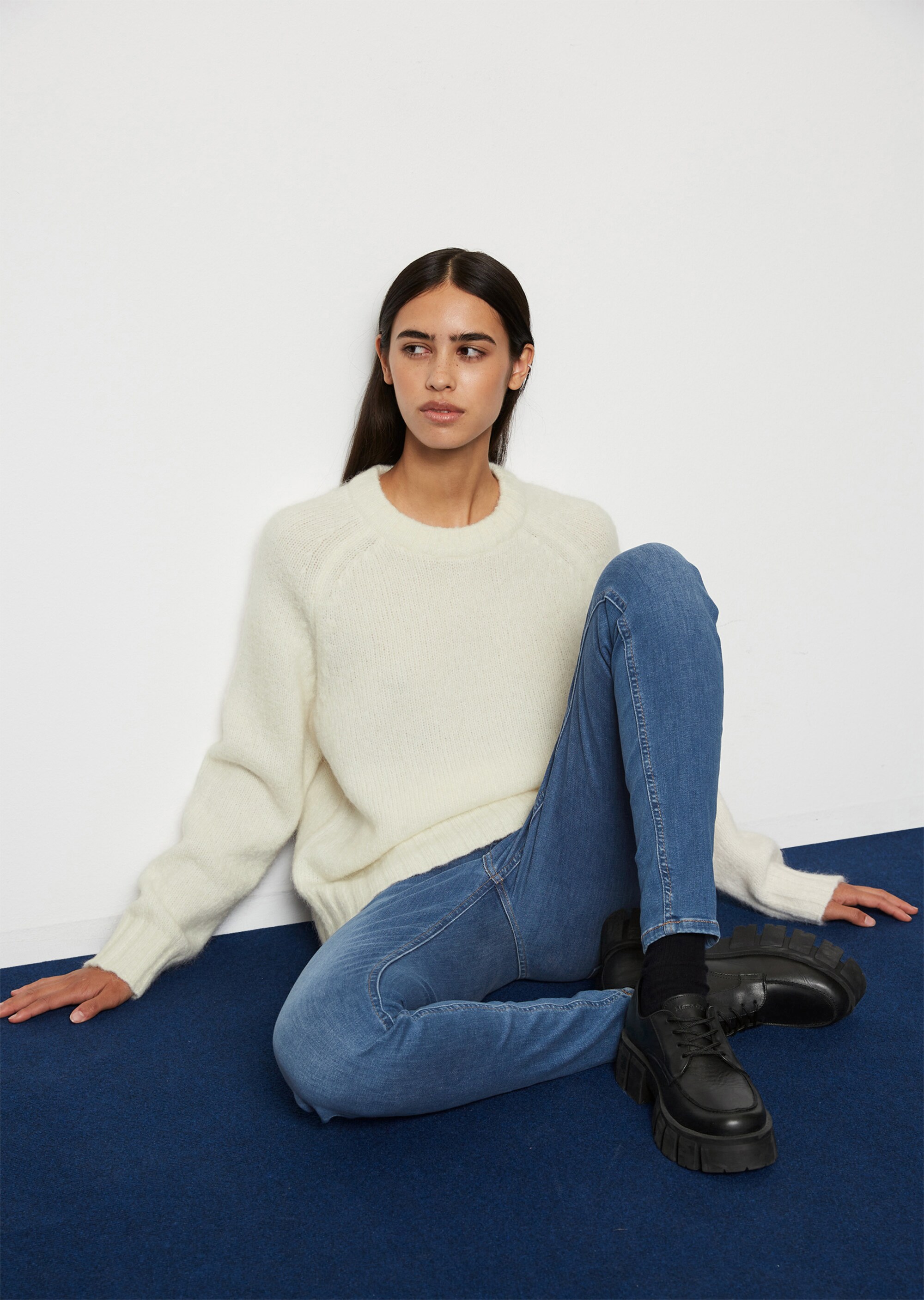 Softer Strickpullover realxed aus Schurwolle-Mohairwolle-Mix