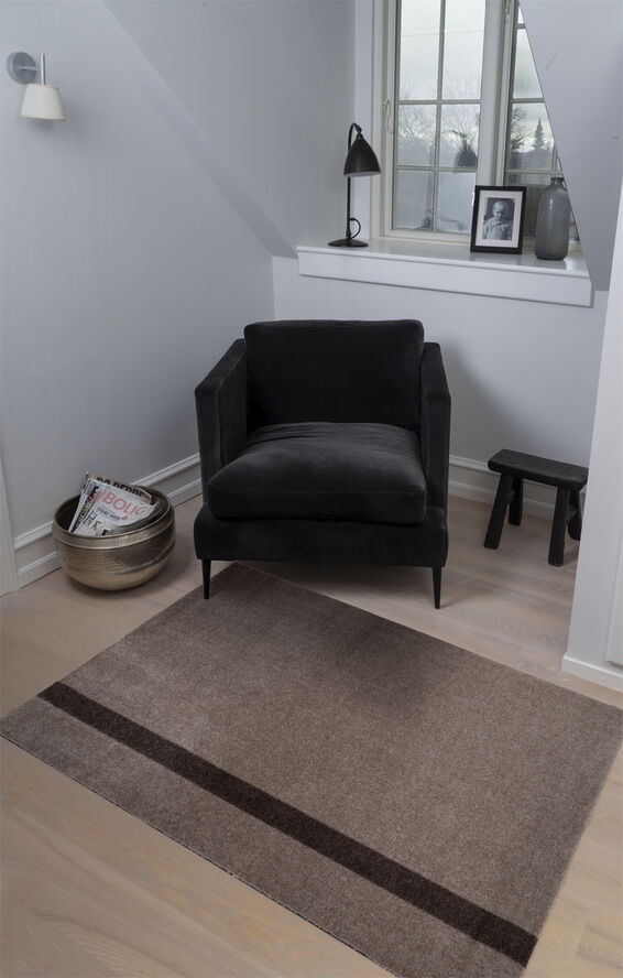 Tica Copenhagen Løber, 130x90 cm, stripe vertical sand/brun Sand/brun