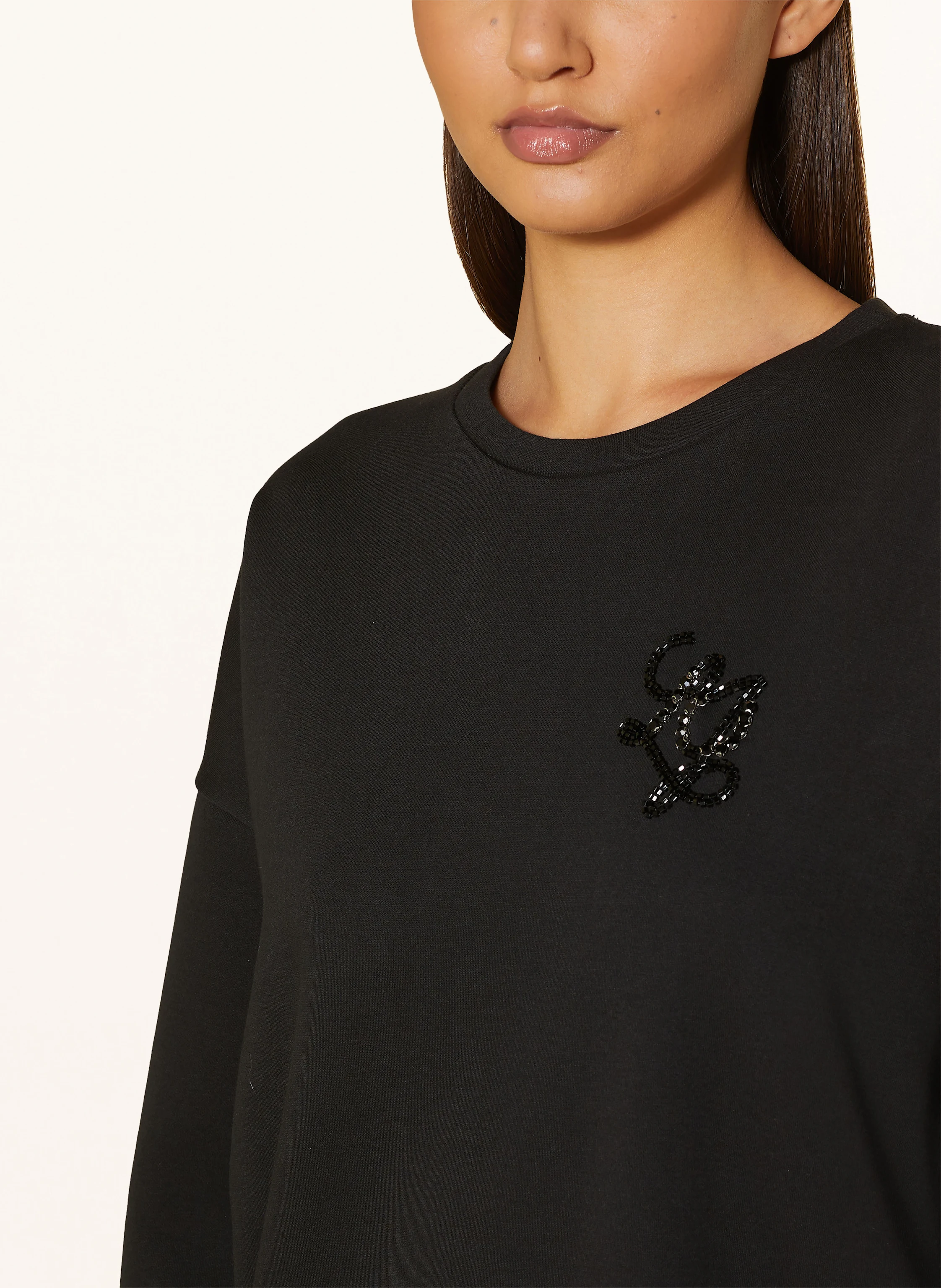 LIU JO Sweatkleid mit Plissees und Schmuckperlen