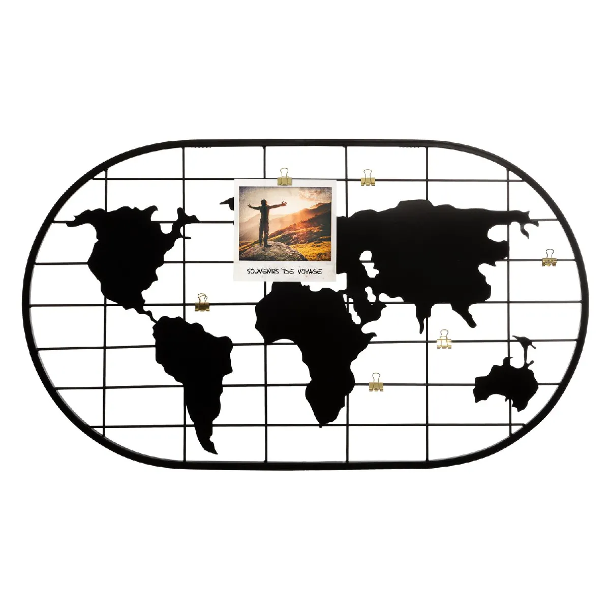 Atmosphera, Createur D'Interieur Atmosphera Porte photos Mappemonde Noir