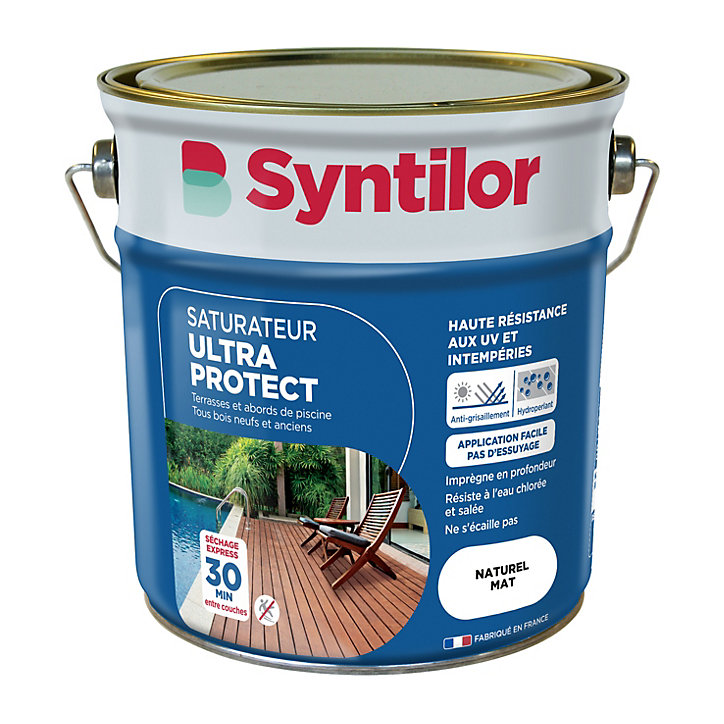 Saturateur extérieur Ultra Protect protection des terrasses en bois naturel mat Syntilor 2,5L