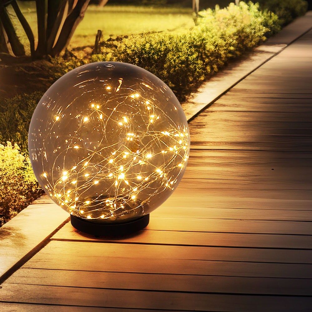 LED Solarlampe, Kugel-Form, Lichterkette, H 36 cm