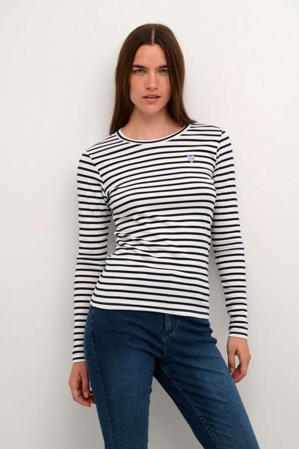 Kaffe Liddy T-Shirt Chalk / 52737 midnight marine