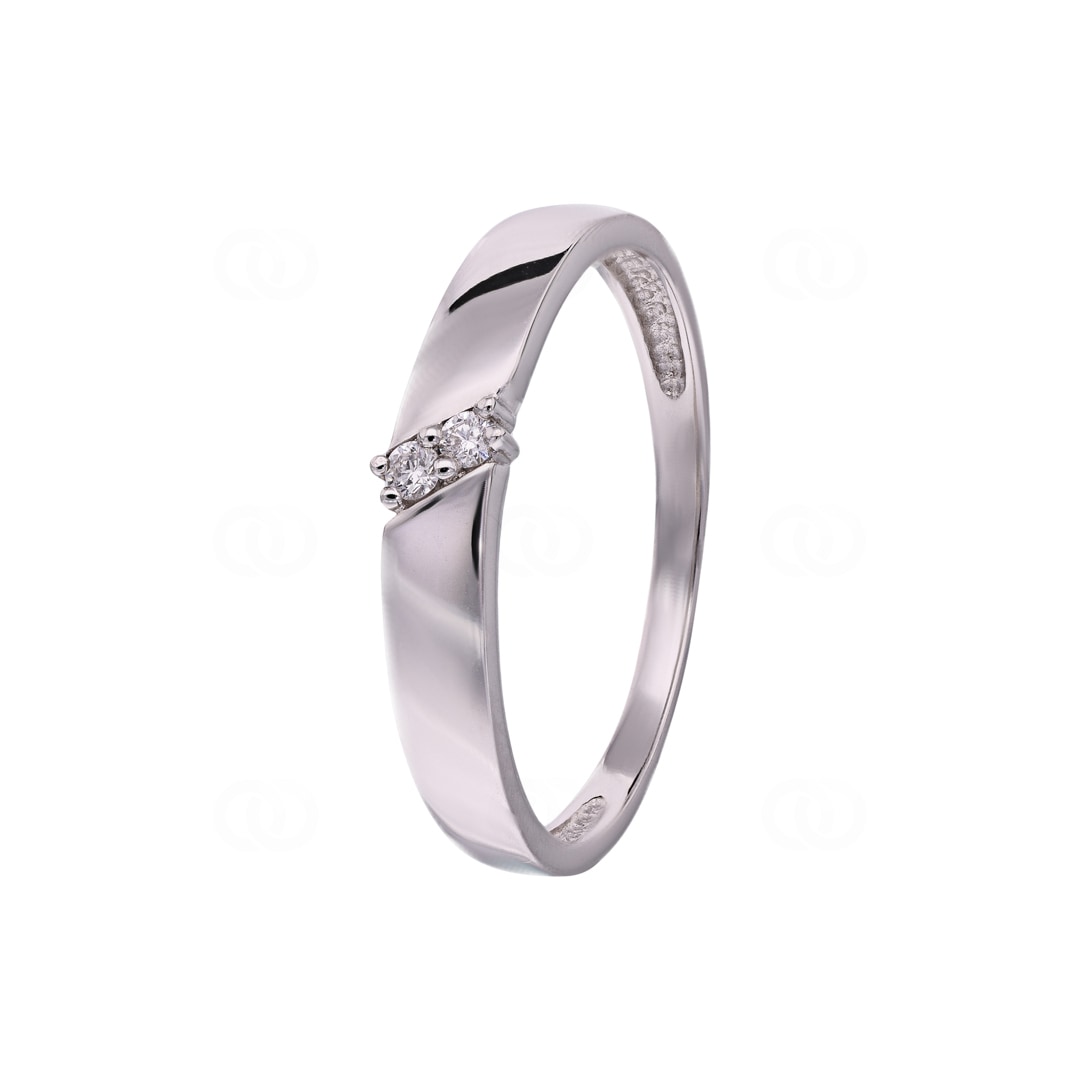 Ring 750/18 K Weissgold mit Diamanten 0.05 ct H/si Ø 56