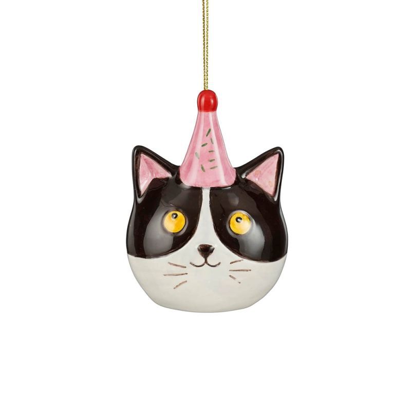 Mica Decorations Kat - Kerstornament - Zwart - 6.5x49x49 cm