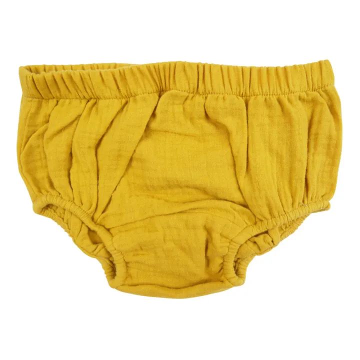 La Petite Collection Bloomer Gaze de Coton Bio | Jaune moutarde