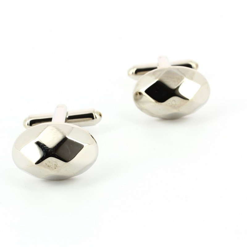 Boutons de manchette, Chunky facet oval