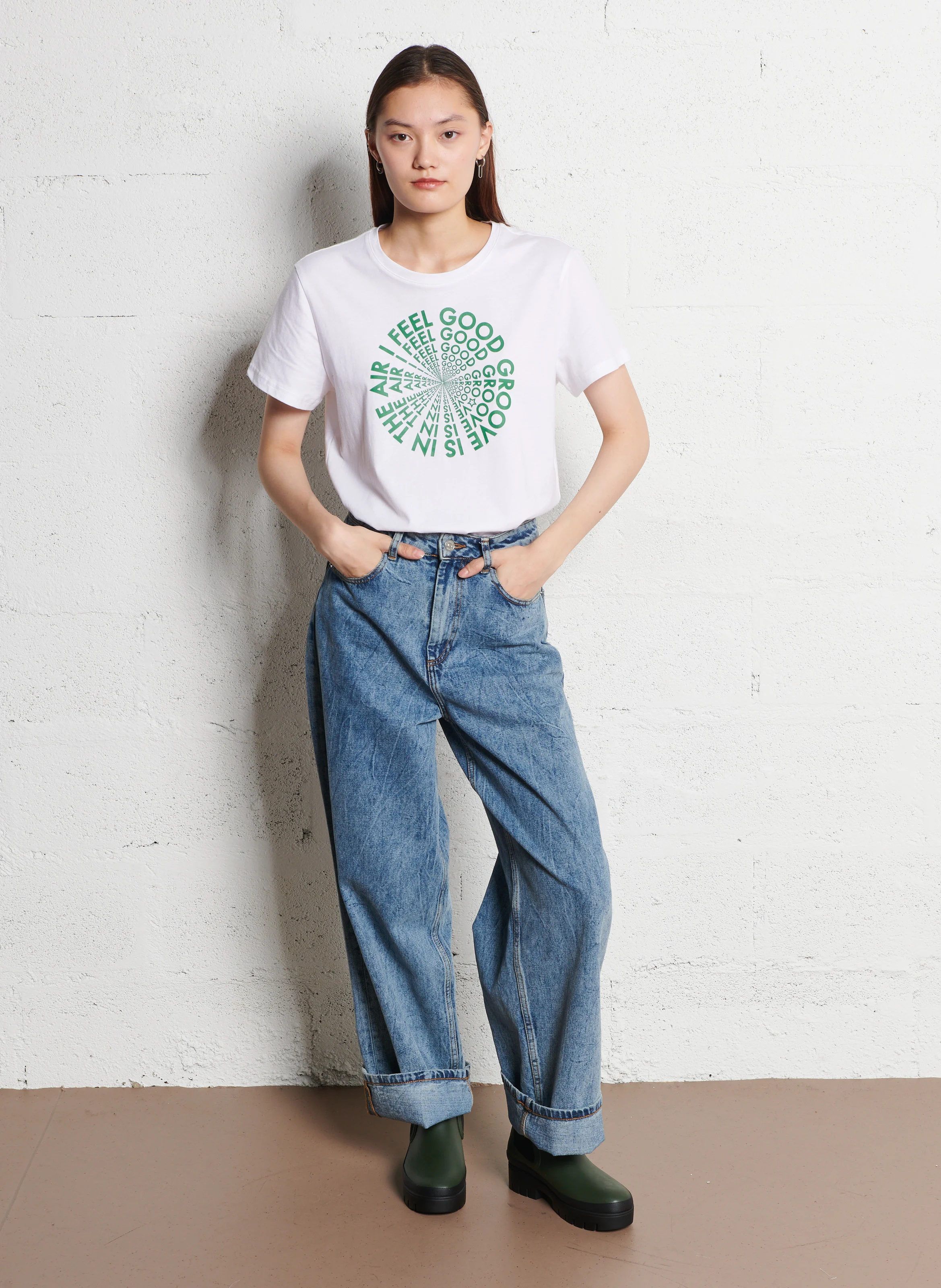 TROOVE - Tee-shirt droit sérigraphié en coton | Blanc