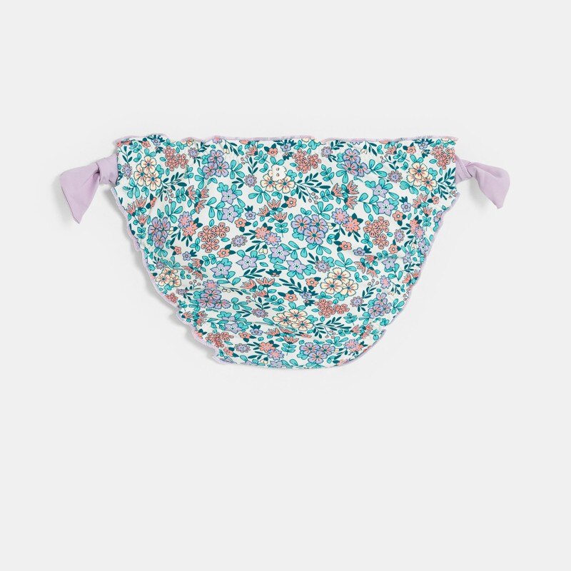 Culotte de bain imprimé fleuri bébé fille Gris ou noir