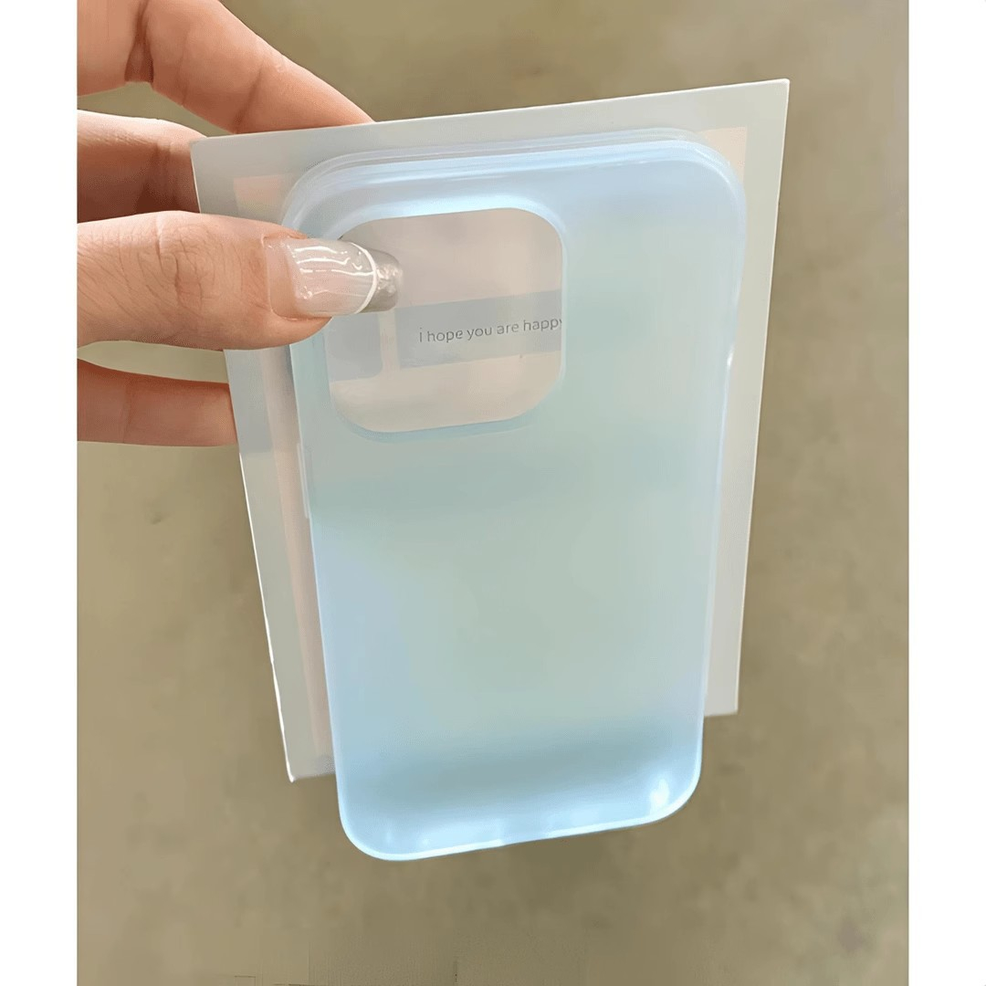 iPhone 16 Gummi Case Hülle Ultra Thin - Blau / Transparent (Matt)
