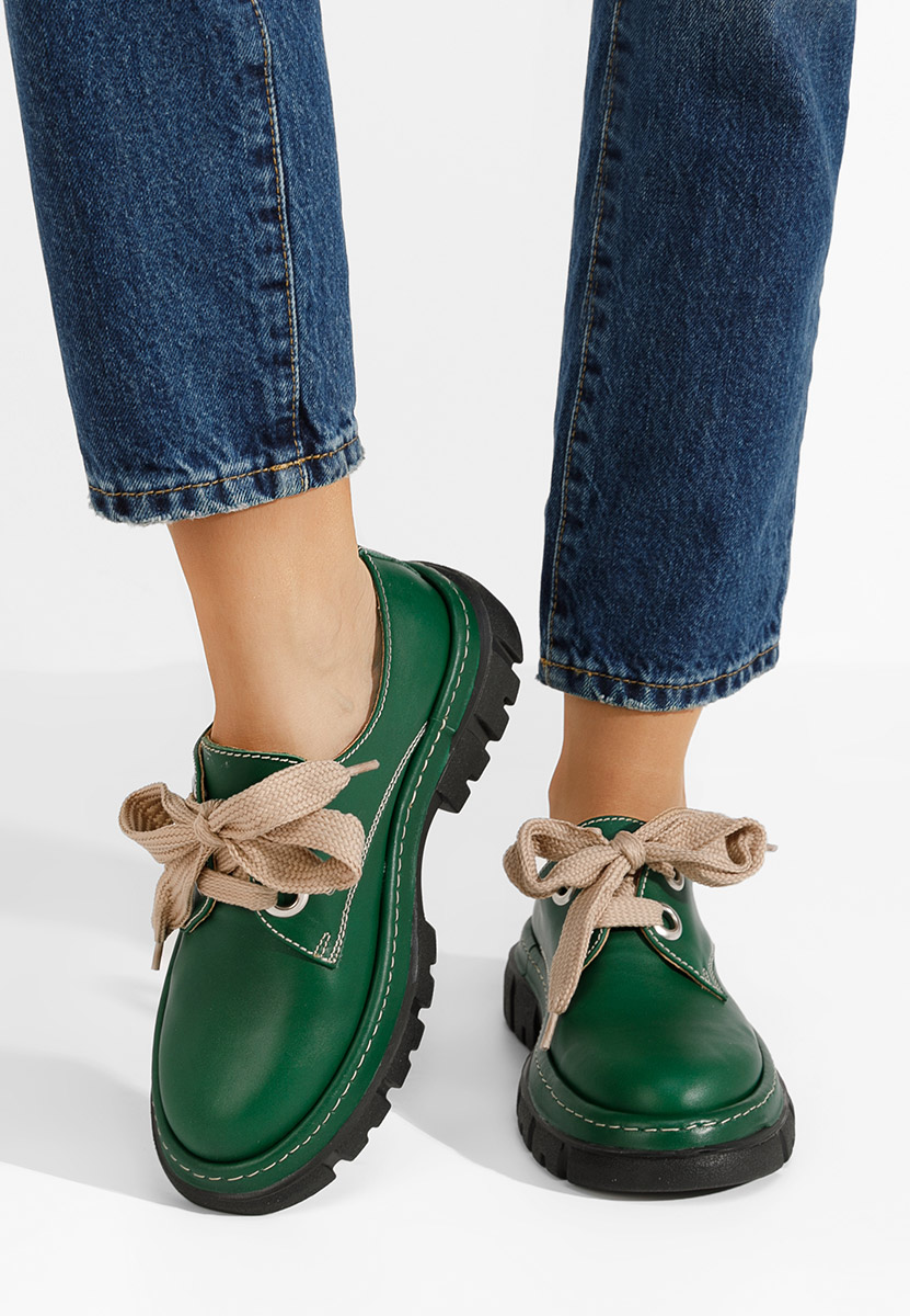 Chaussures casual femme en cuir vert Dasha V2
