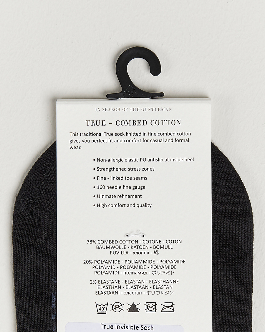 Amanda Christensen 3-Pack True Cotton Invisible Socks Black