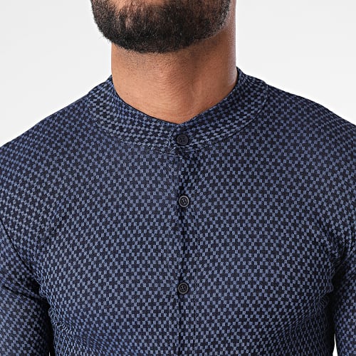 Ensemble Chemise Manches Longues Et Pantalon Jogging UP-ES-81 Bleu Marine