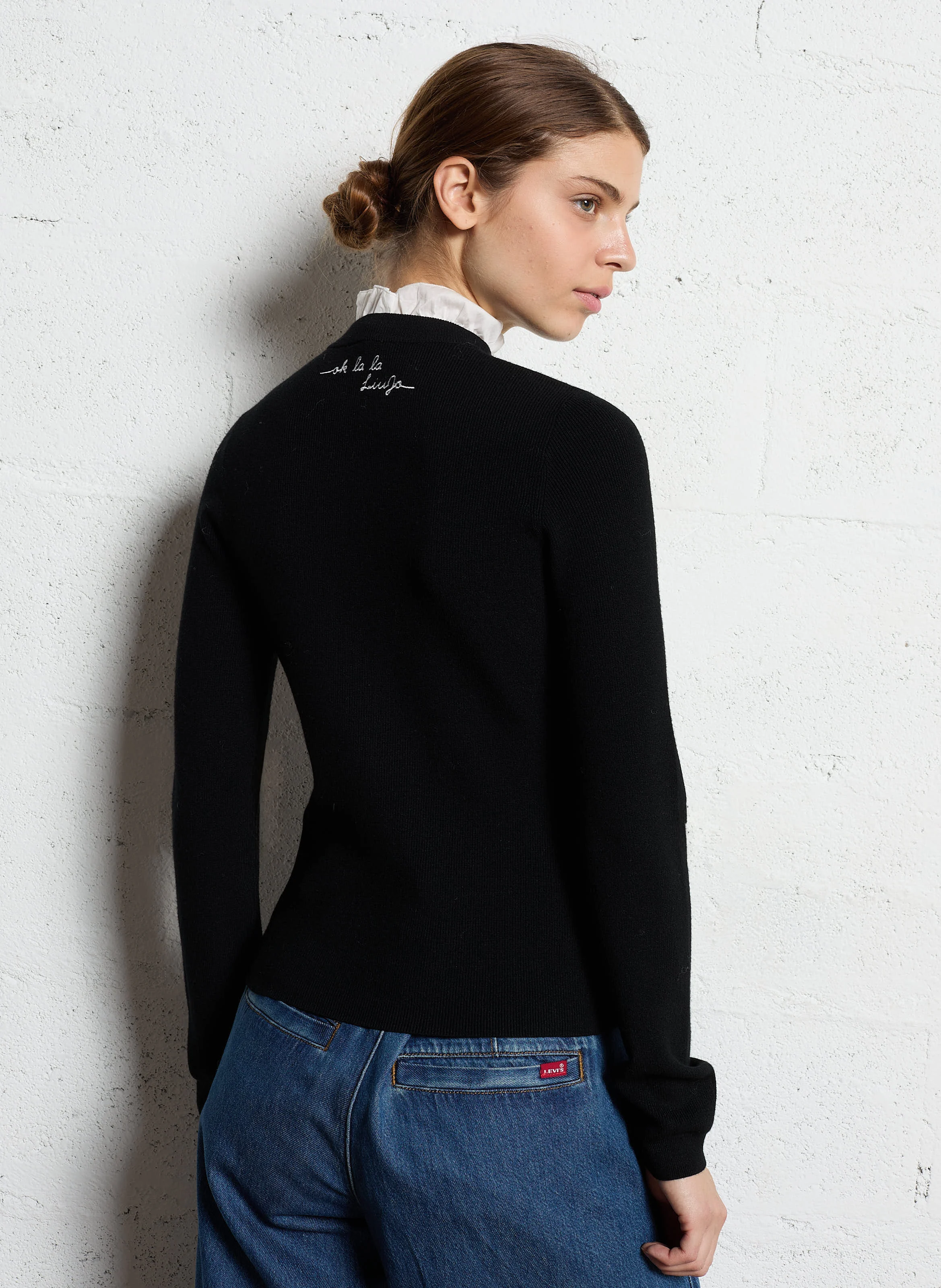 Cardigan avec col | Rayé