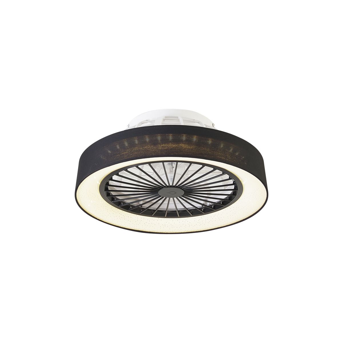 Plafondventilator zwart met ster effect 48cm incl. LED dimbaar met afstandsbediening - Emily