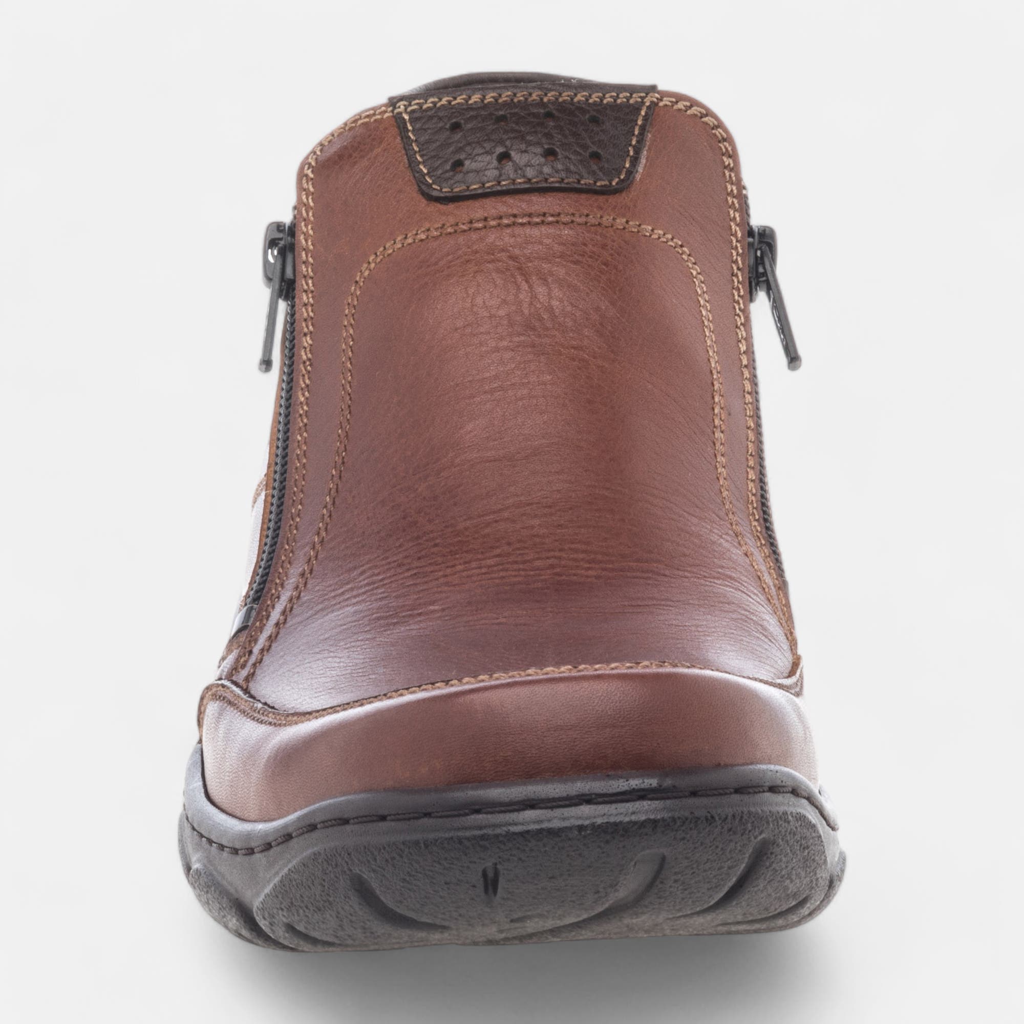 Bottines pieds sensibles Homme en cuir cognac
