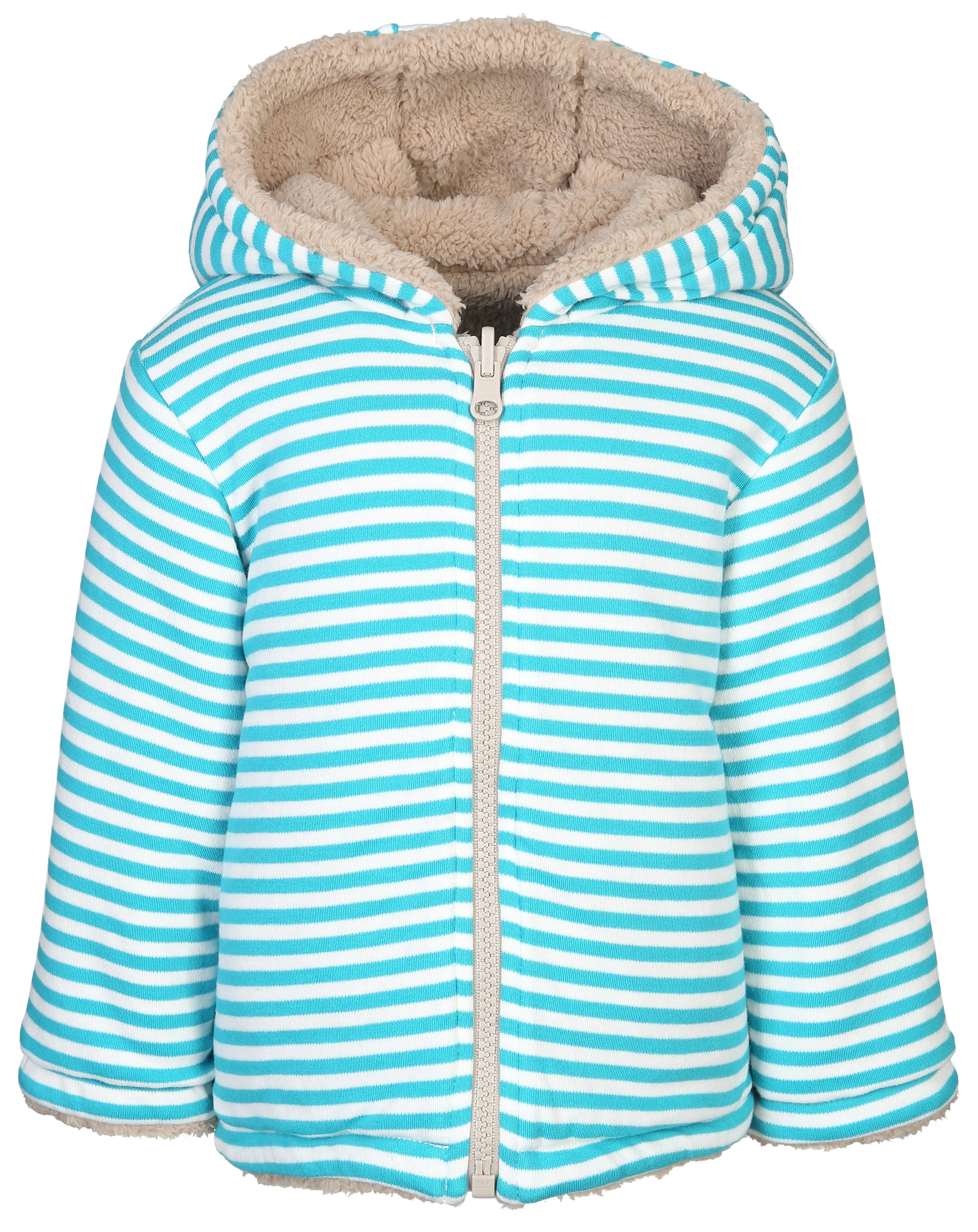 Kapuzen-Jacke TEDDY zum Wenden in twig/breton