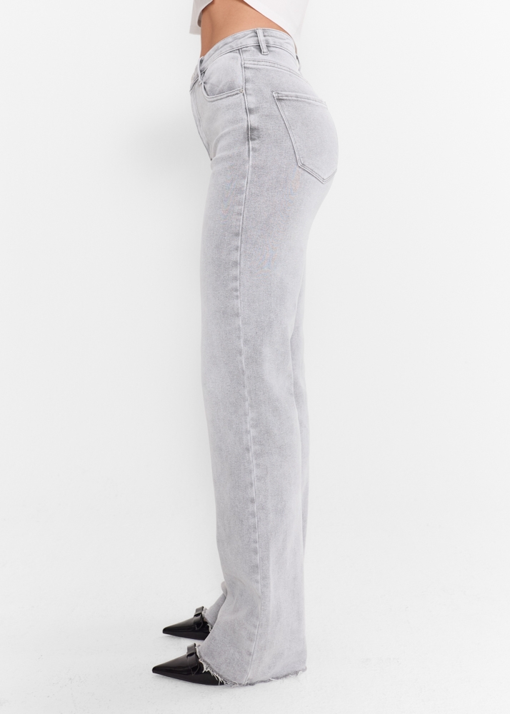 Straight leg stretch jeans lichtgrijs