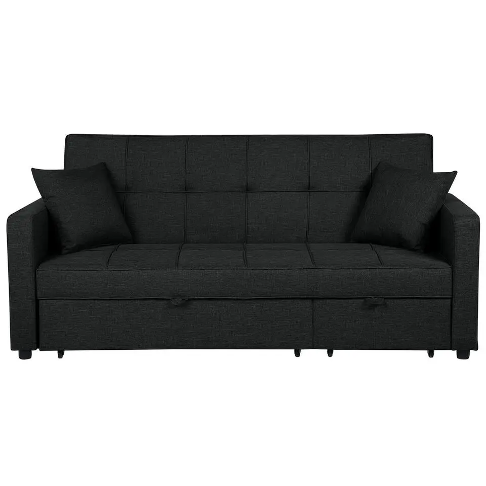 GLOMMA - Slaapbank 3-zits - Zwart - Polyester