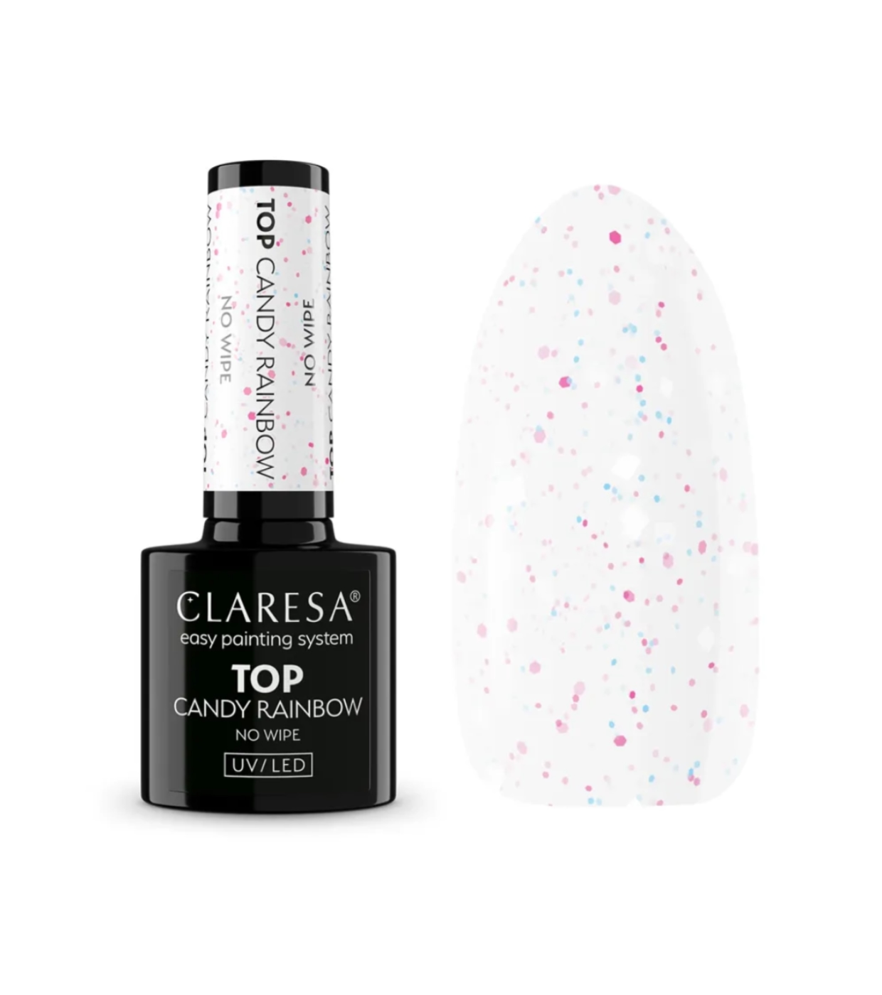 Claresa - Top Coat Semi-Permanente No Wipe - Candy Rainbow