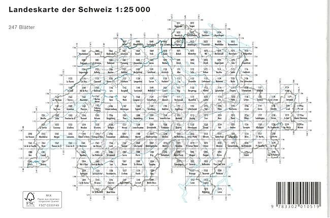 BUNDESAMT - 1051 EGLISAU ECHELLE 1 25 000