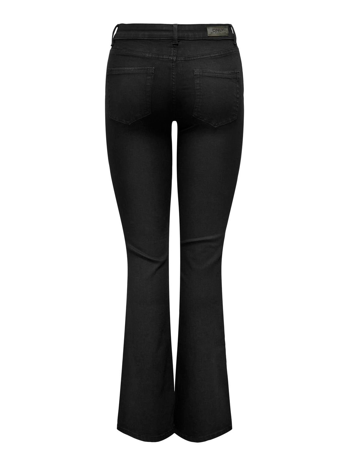 ONLBLUSH Mittlere Taille Ausgestellt Jeans Black Denim