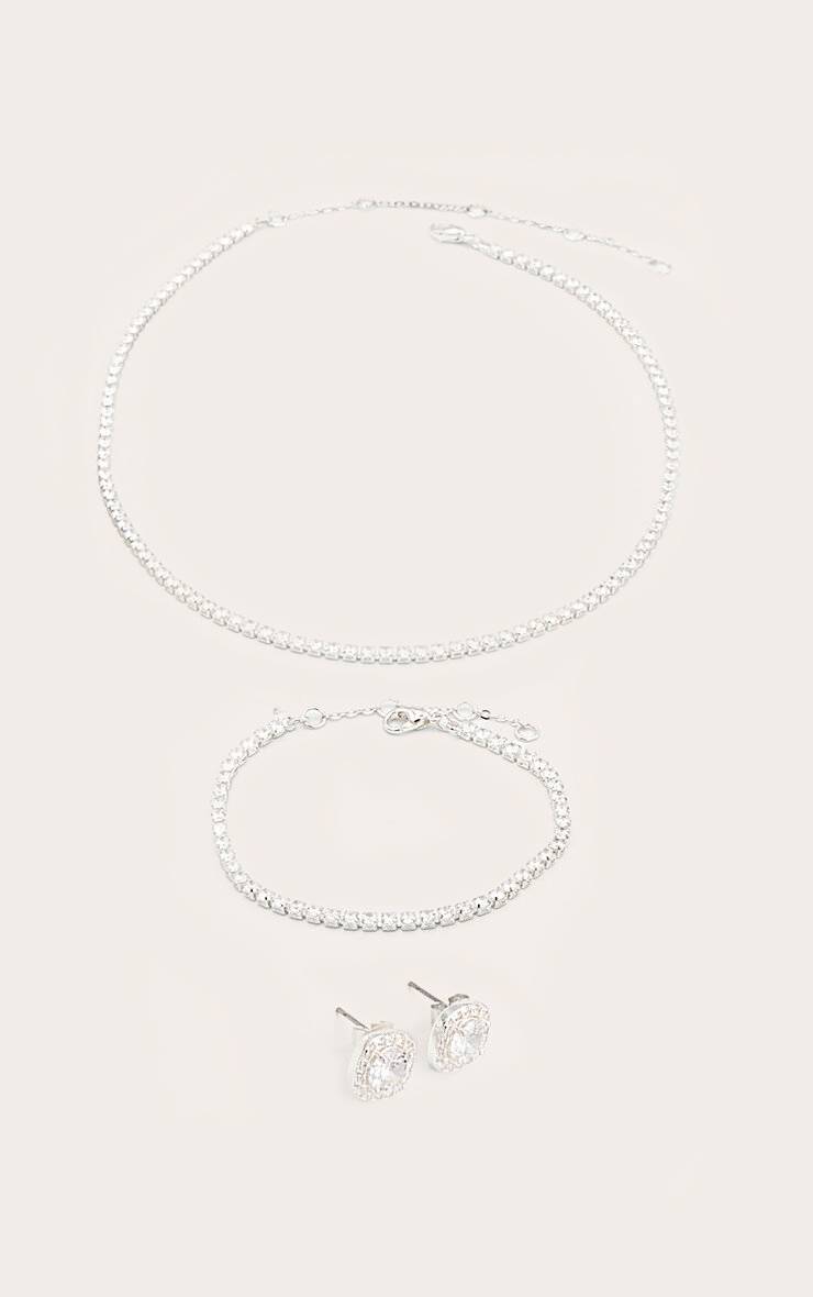 Argenté Ensemble Tennis Plaqué Argent Véritable Pour Cadeau