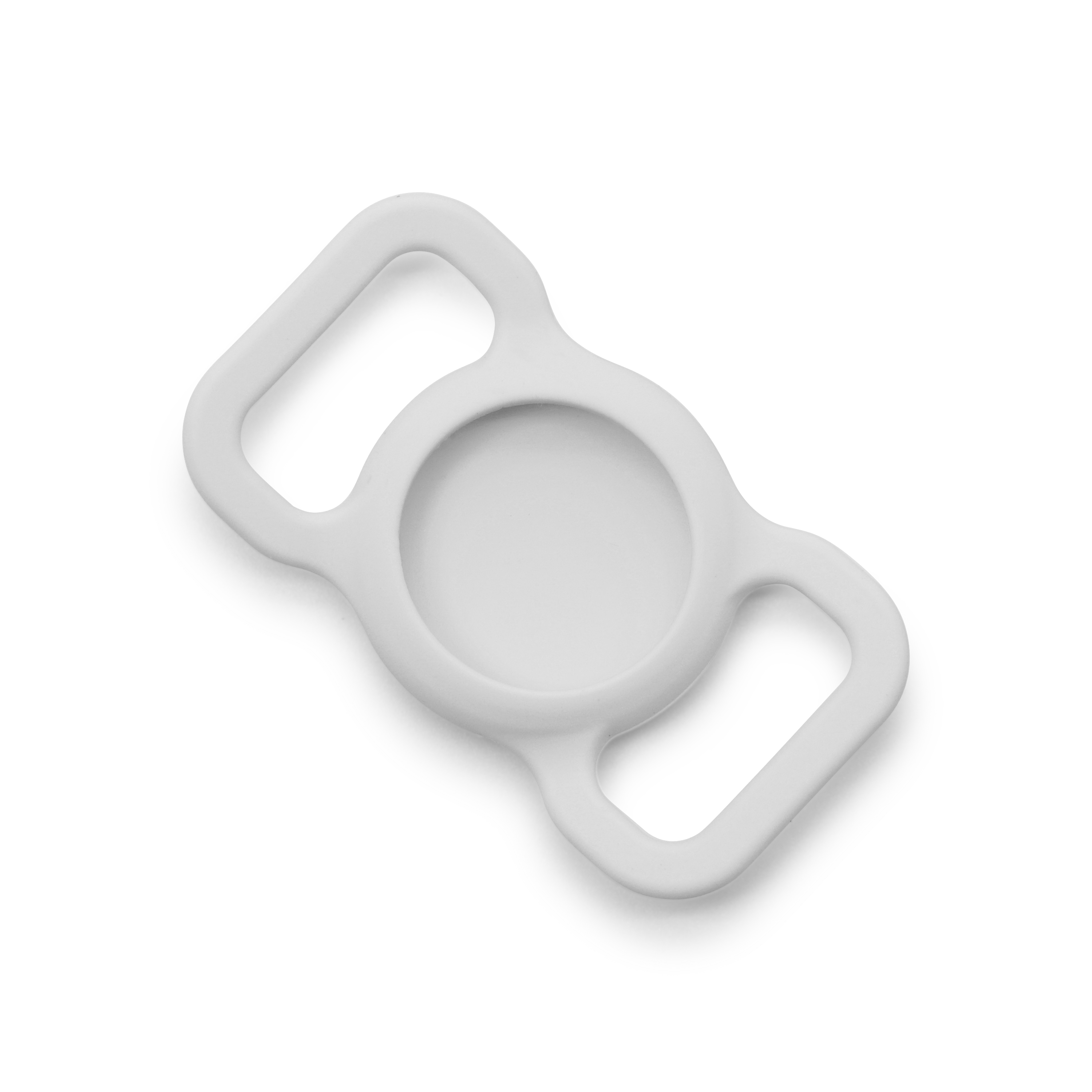 Apple AirTag Silikon Case Hülle Halsband Halterung für Haustiere (Hund / Katze) - Weiss