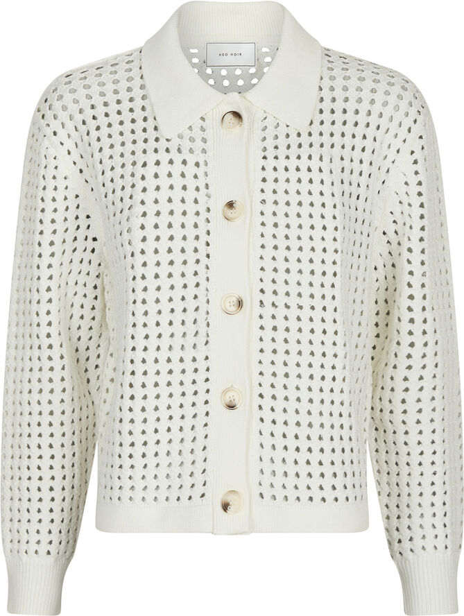 Neo Noir Laurana Crochet Cardigan Off white
