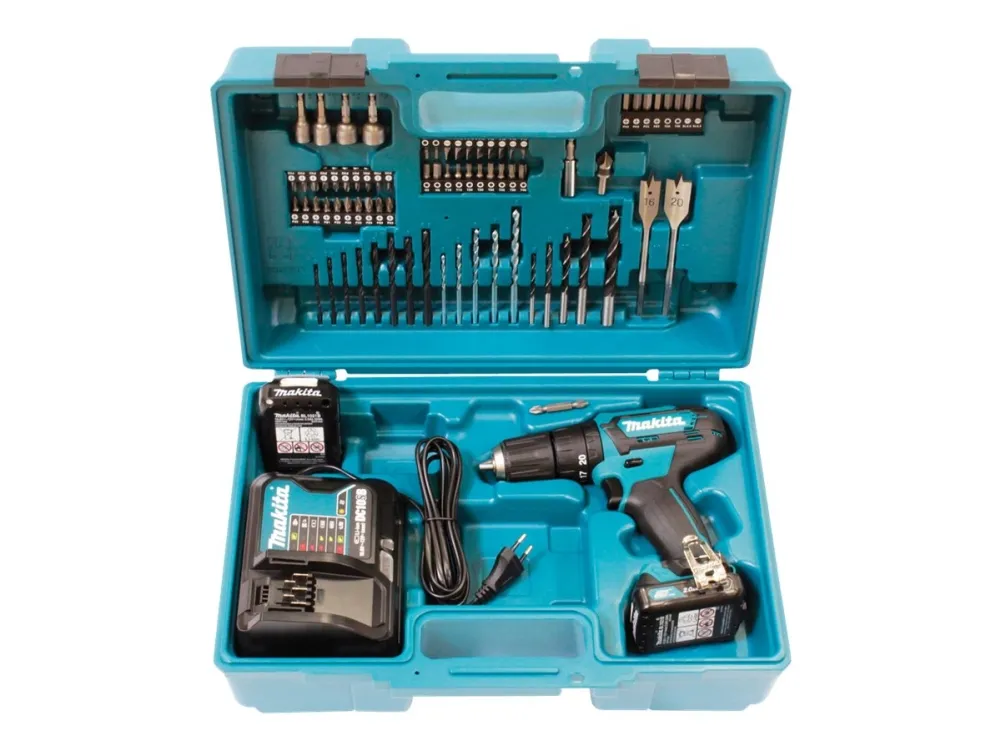 Makita - Støddriver - ledningfri - 2-hastigheders - nøgleløs borepatron 10 mm - 30 N·m - 2 batterier - 12 V