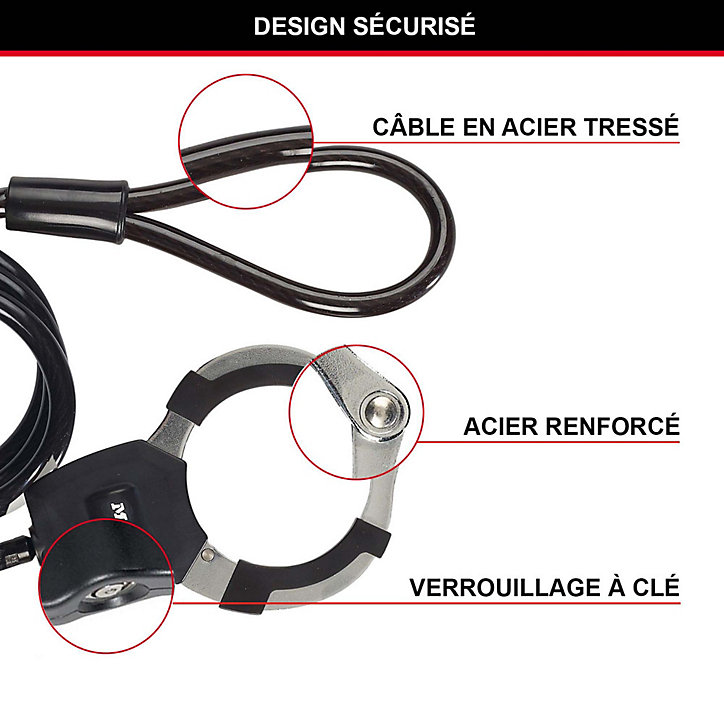 Menottes antivol Master Lock noir 1 m