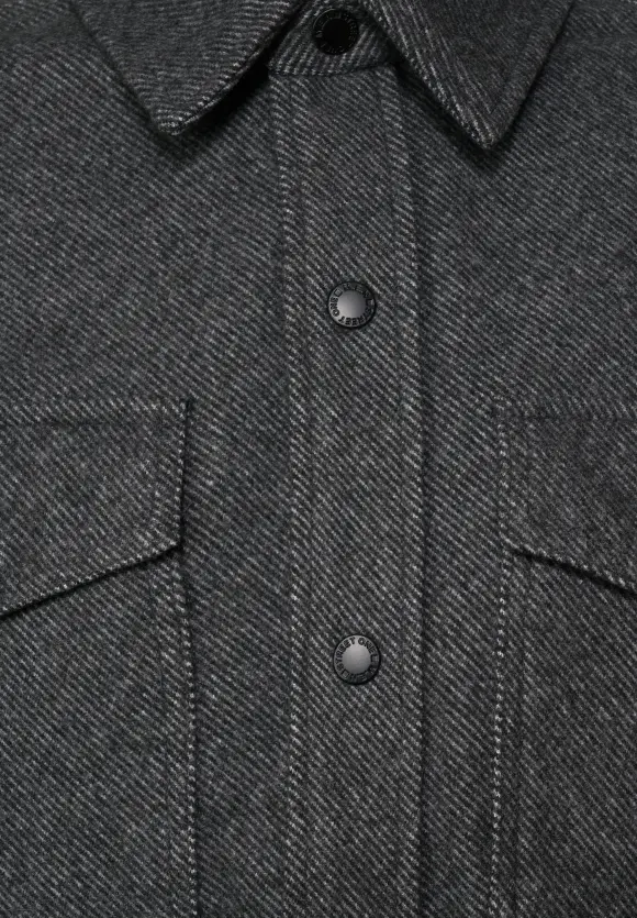 Overshirt in Wolloptik - anthracite grey melange