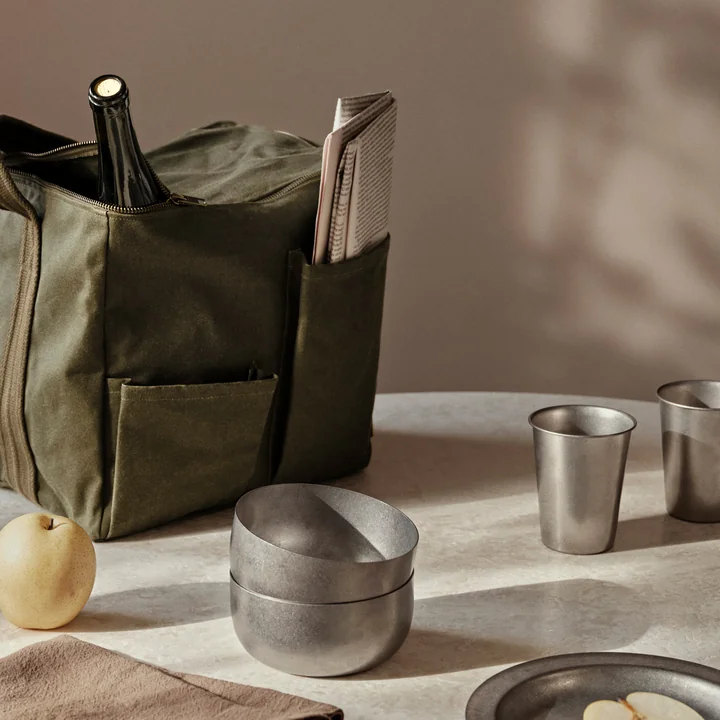 Ferm Living - Bark Picknicktasche, olive