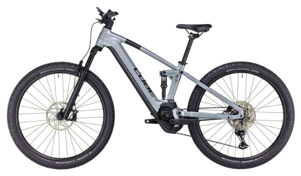 VTT Électrique Tout-Suspendu Cube Stereo Hybrid 120 Race 750 Shimano Deore XT 12V 750 Wh 29'' Argent Polar 2024