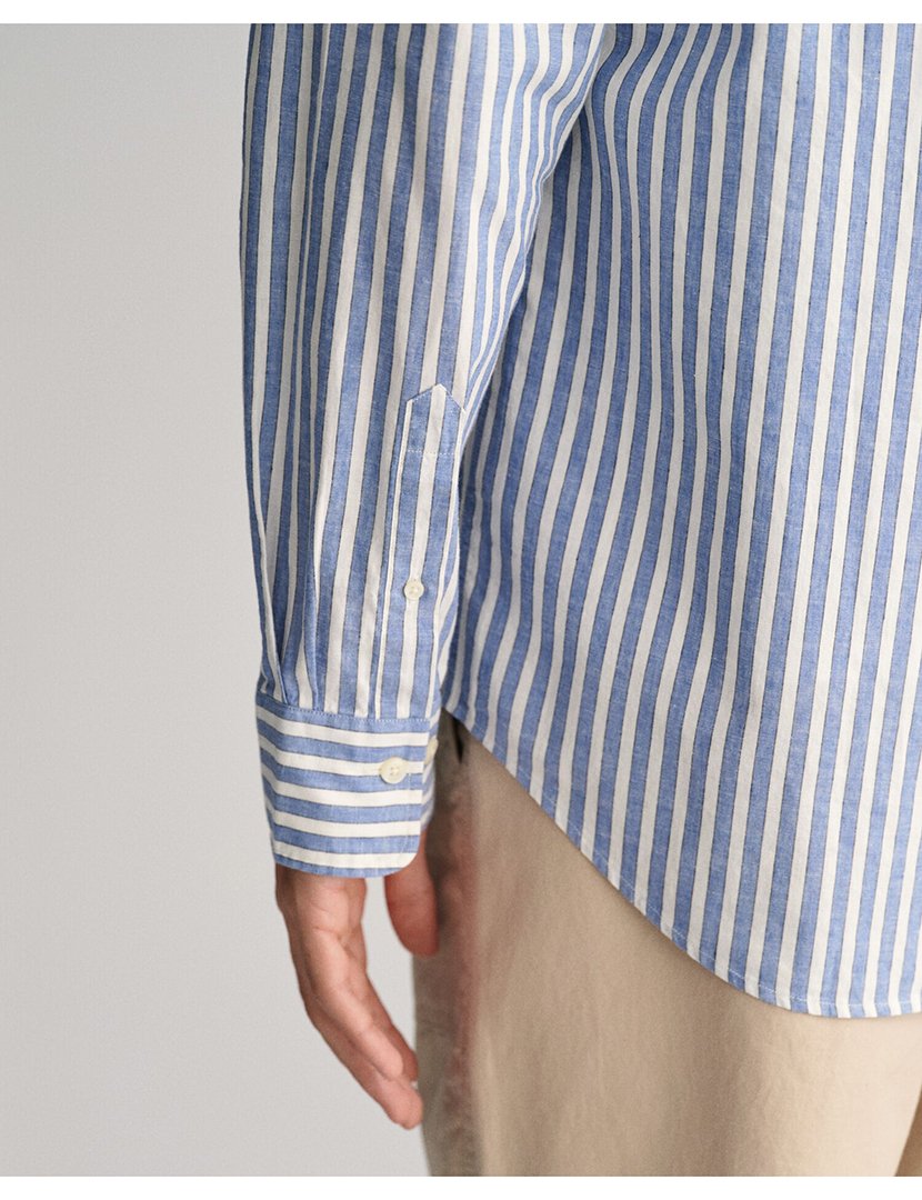 Long Sleeve Striped Shirt Blue