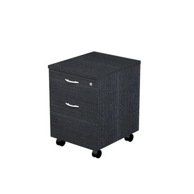 Caisson mobile Trend - L41,8xP52xH59,5 cm - monté - 2 tiroirs dont 1 DS - imitation frêne noir